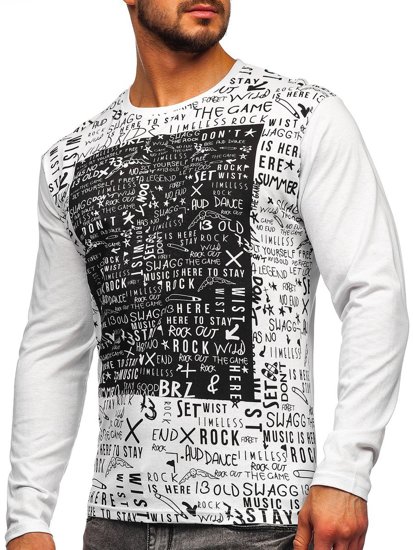 Camiseta estampada a manga larga para hombre color blanco Bolf 1213