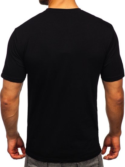 Camiseta estampada con aplicaciones para hombre color negro Bolf 192380