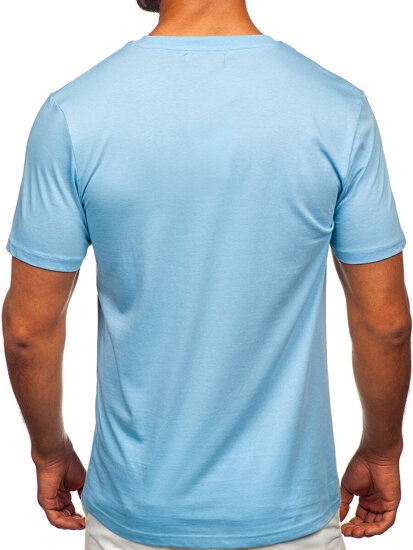 Camiseta estampada de algodón para hombre Azul Bolf MPO3457