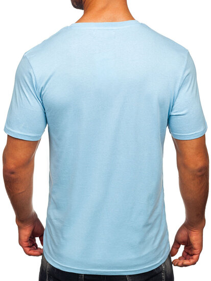 Camiseta estampada de algodón para hombre Azul Bolf MPO3500