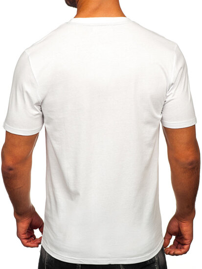 Camiseta estampada de algodón para hombre Blanco Bolf MPO3452