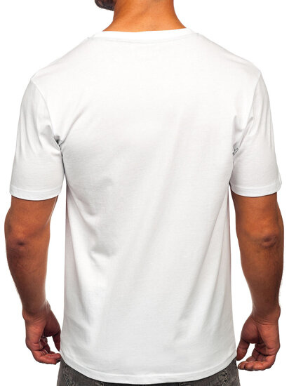 Camiseta estampada de algodón para hombre Blanco Bolf MPO3457