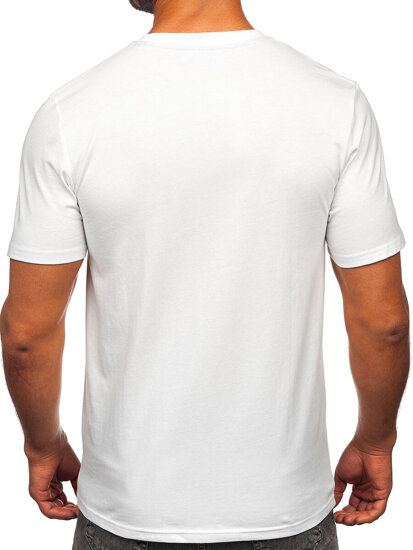 Camiseta estampada de algodón para hombre Blanco Bolf MPO3465