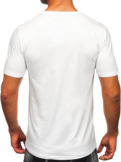 Camiseta estampada de algodón para hombre Blanco Bolf MPO3467