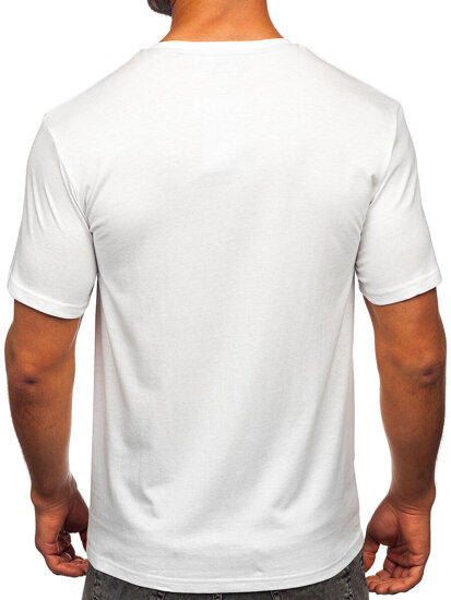 Camiseta estampada de algodón para hombre Blanco Bolf MPO3496