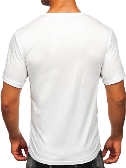 Camiseta estampada de algodón para hombre Blanco Bolf MPO3497