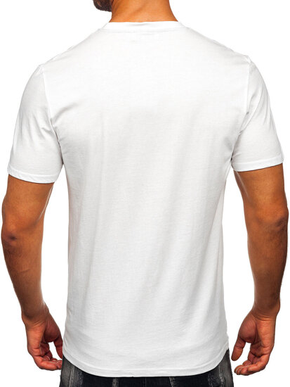 Camiseta estampada de algodón para hombre Blanco Bolf MPO3520