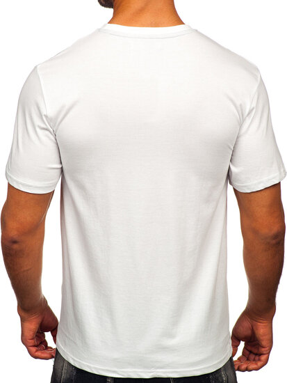 Camiseta estampada de algodón para hombre Blanco Bolf MPO3559