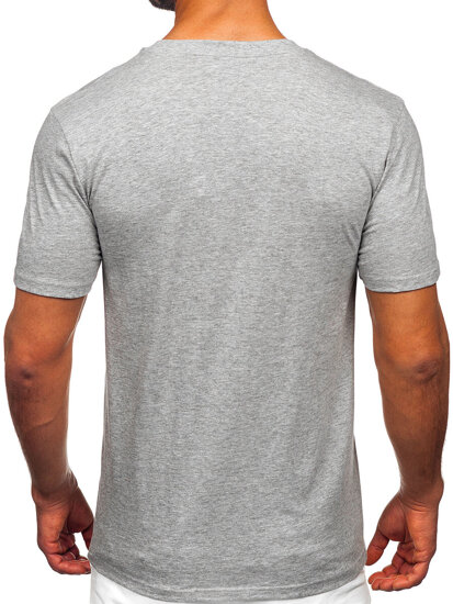 Camiseta estampada de algodón para hombre Gris Bolf MPO3465