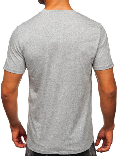 Camiseta estampada de algodón para hombre Gris Bolf MPO3483