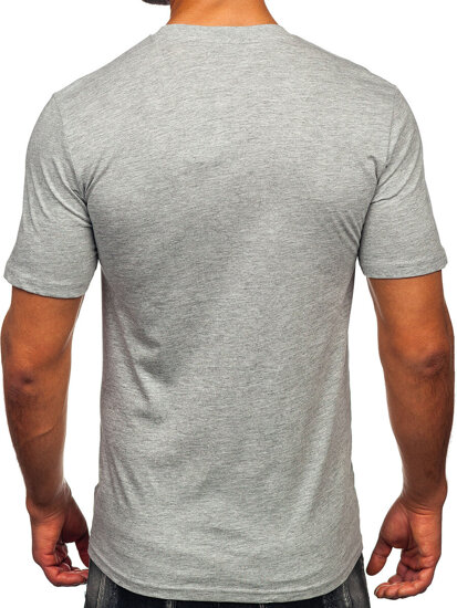 Camiseta estampada de algodón para hombre Gris Bolf MPO3485