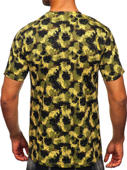 Camiseta estampada de algodón para hombre Khaki Bolf MPO3494