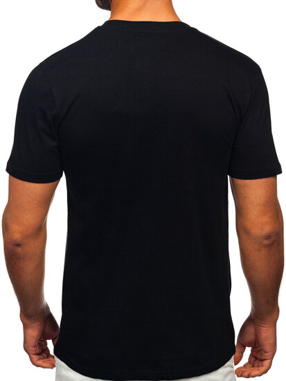 Camiseta estampada de algodón para hombre Negro Bolf MPO3457