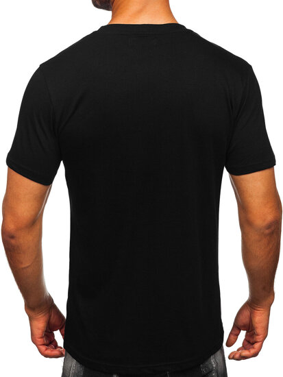 Camiseta estampada de algodón para hombre Negro Bolf MPO3467