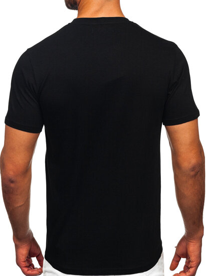 Camiseta estampada de algodón para hombre Negro Bolf MPO3496