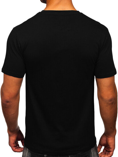 Camiseta estampada de algodón para hombre Negro Bolf MPO3502