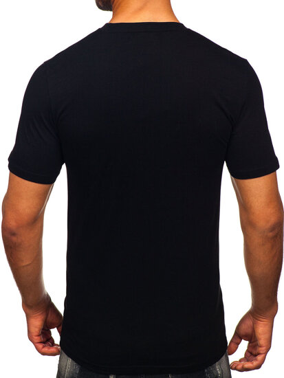 Camiseta estampada de algodón para hombre Negro Bolf MPO3504