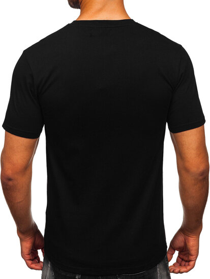 Camiseta estampada de algodón para hombre Negro Bolf MPO3555