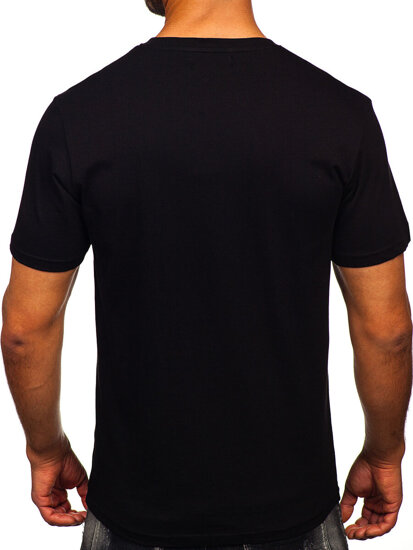 Camiseta estampada de algodón para hombre Negro Bolf MPO3559