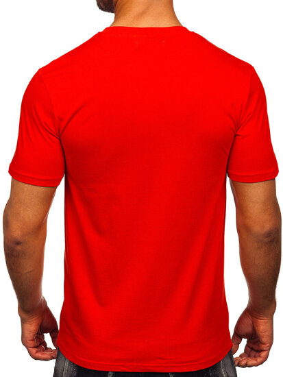 Camiseta estampada de algodón para hombre Rojo Bolf MPO3559