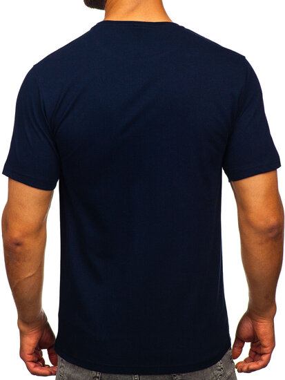 Camiseta estampada de algodón para hombre azul marino Bolf 5032