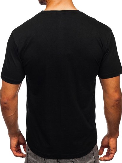 Camiseta estampada de algodón para hombre color negro Bolf 14801