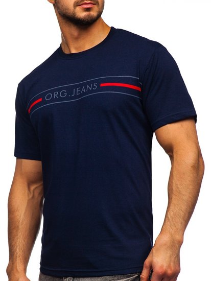 Camiseta estampada para hombre color azul oscuro Bolf 14802