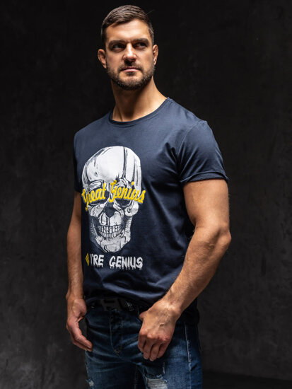 Camiseta estampada para hombre color azul oscuro Bolf Y70012