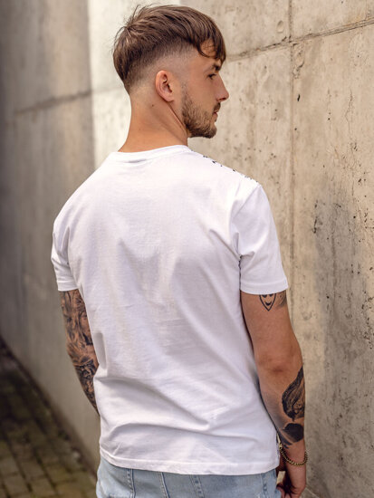 Camiseta estampada para hombre color blanco Bolf 1173