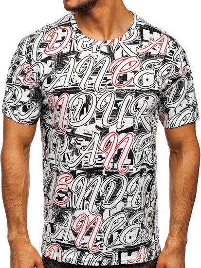 Camiseta estampada para hombre color blanco Bolf 14906