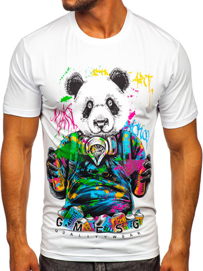 Camiseta estampada para hombre color blanco Bolf 2186