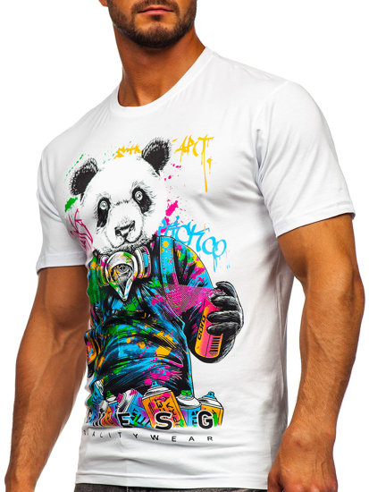 Camiseta estampada para hombre color blanco Bolf 2186