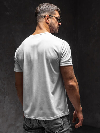 Camiseta estampada para hombre color blanco Bolf KS2625