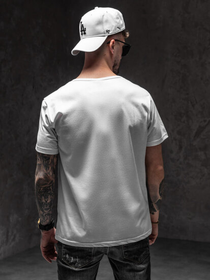 Camiseta estampada para hombre color blanco Bolf KS2652