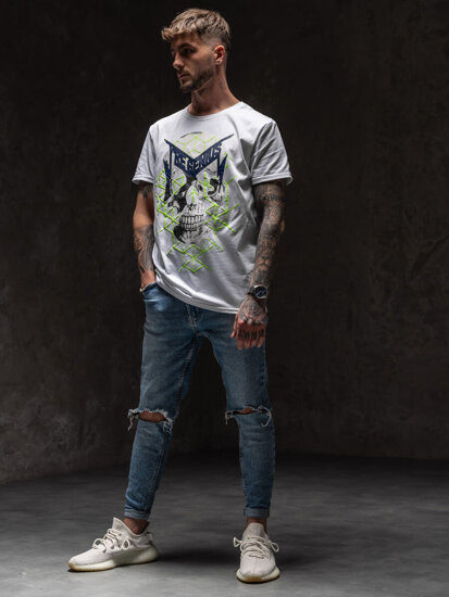 Camiseta estampada para hombre color blanco Bolf Y70002