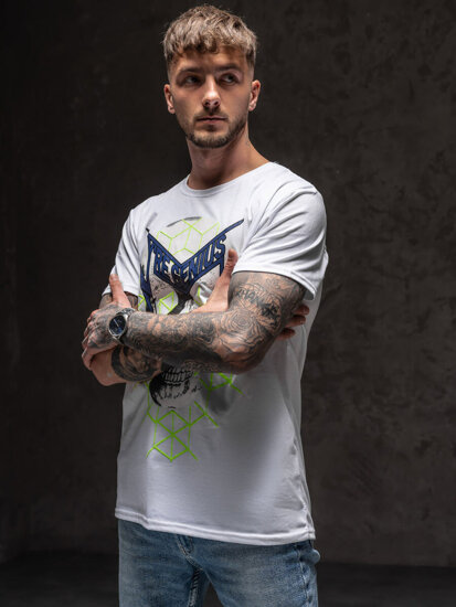 Camiseta estampada para hombre color blanco Bolf Y70002