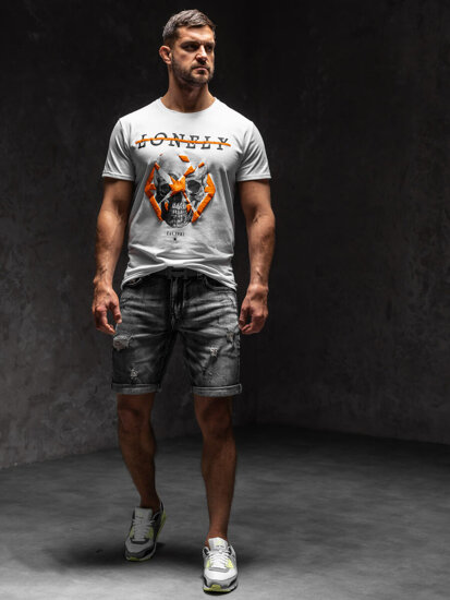 Camiseta estampada para hombre color blanco Bolf Y70011