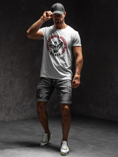 Camiseta estampada para hombre color blanco Bolf Y70015