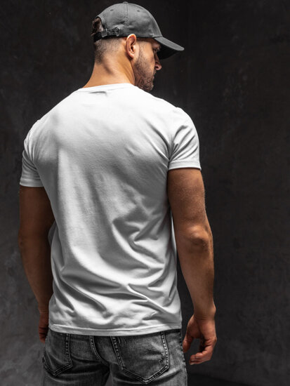 Camiseta estampada para hombre color blanco Bolf Y70015