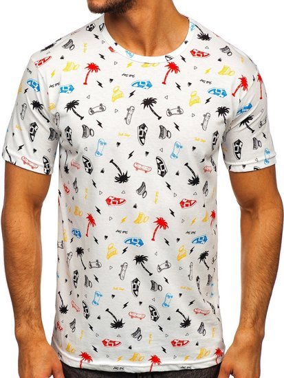 Camiseta estampada para hombre color blanco Denley 14924