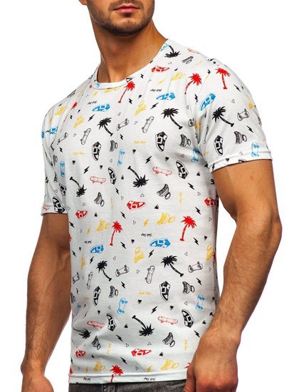 Camiseta estampada para hombre color blanco Denley 14924