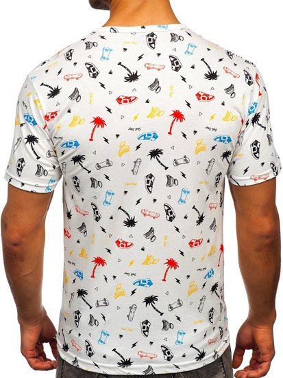 Camiseta estampada para hombre color blanco Denley 14924