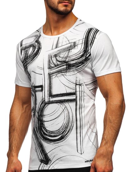 Camiseta estampada para hombre color blanco Denley KS2525T