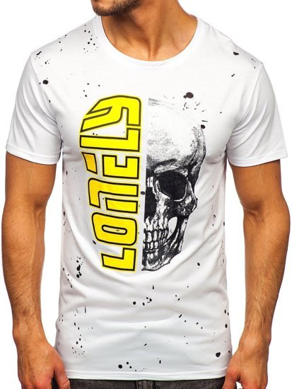 Camiseta estampada para hombre color blanco Denley Y70001