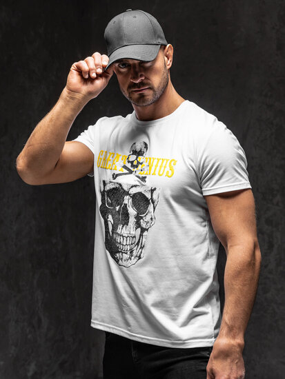 Camiseta estampada para hombre color blanco Denley Y70005