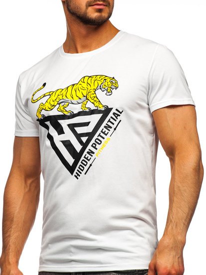 Camiseta estampada para hombre color blanco Denley Y70013