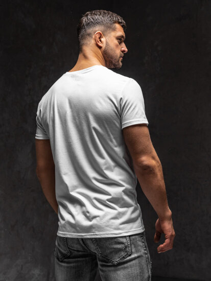 Camiseta estampada para hombre color blanco Denley Y70013