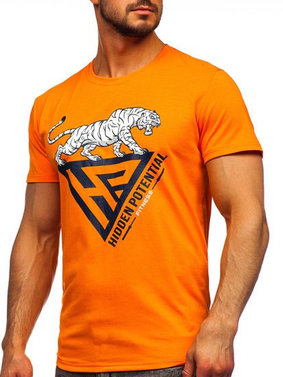 Camiseta estampada para hombre color naranja Denley Y70013