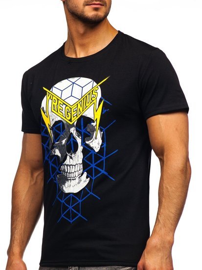 Camiseta estampada para hombre color negro Bolf Y70002