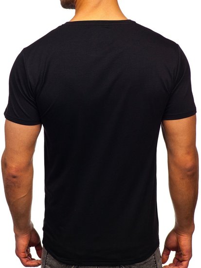 Camiseta estampada para hombre color negro Bolf Y70002